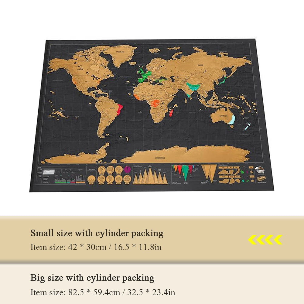 Personalized Scratch off World Travel Map for Home Decoration